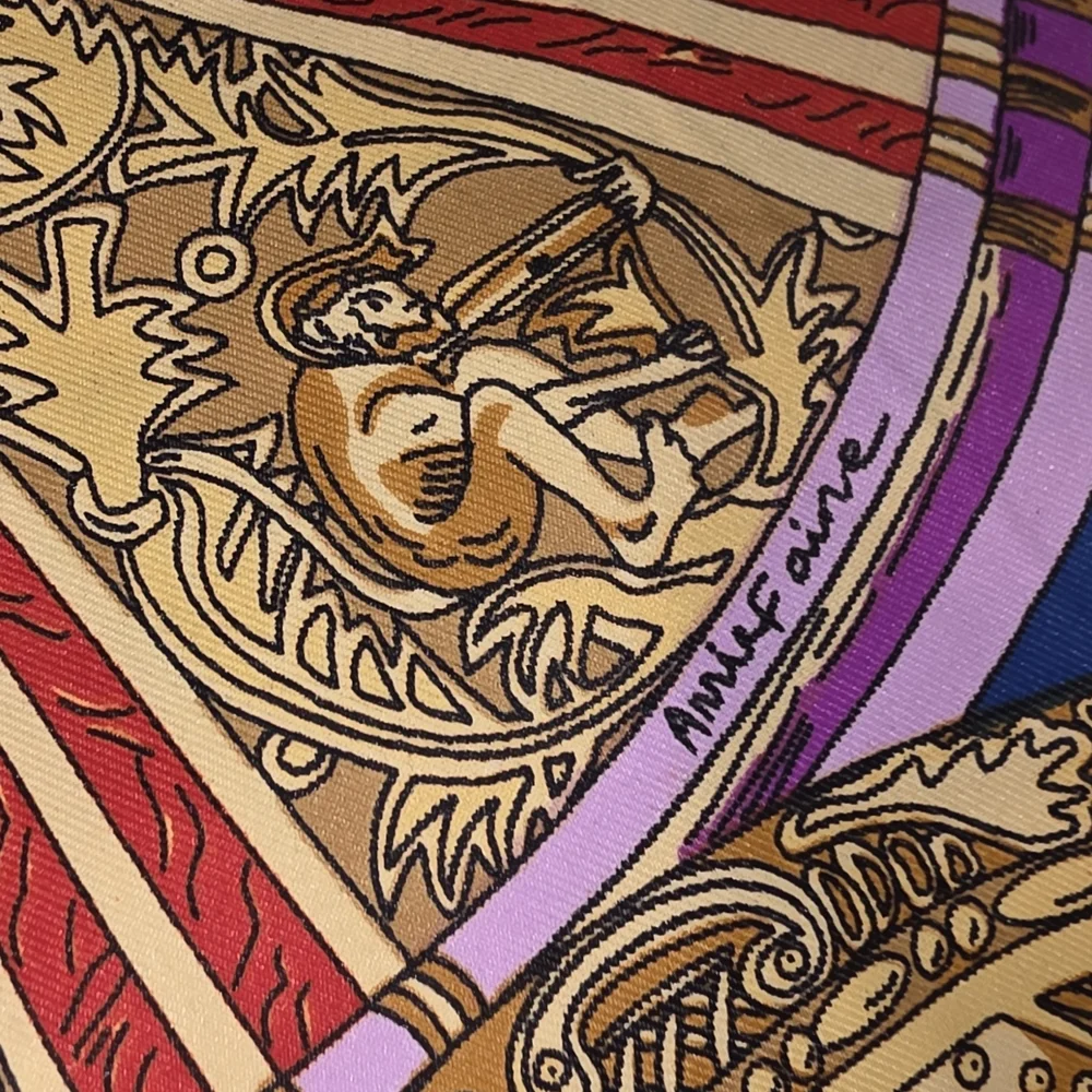 Hermes Purple and Blue Scarf - Picture 2 of 7